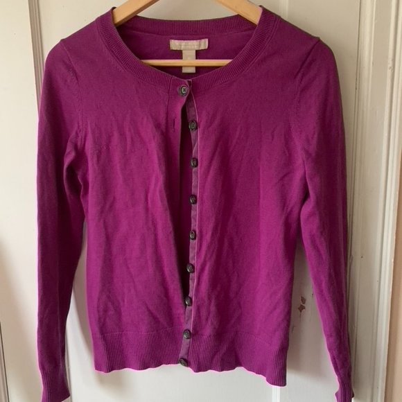 Banana Republic Pink cardigan with cute velvet detail - Picture 1 of 6